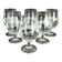 Set of 6 mid century cocktail glasses with beautiful decor 1950s 1960s glasses