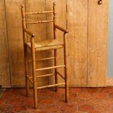 Mulched high chair, turned wood