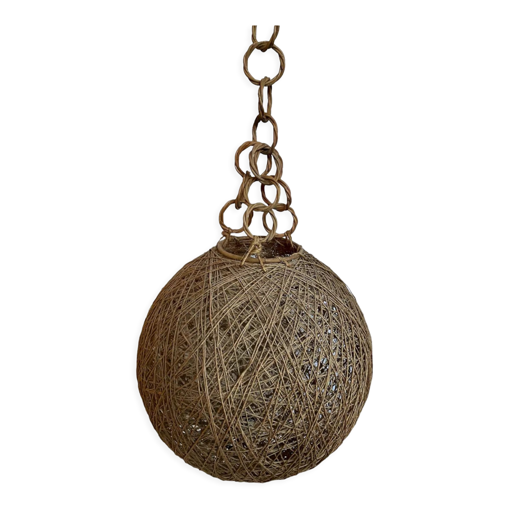 Vintage rope and rattan suspension