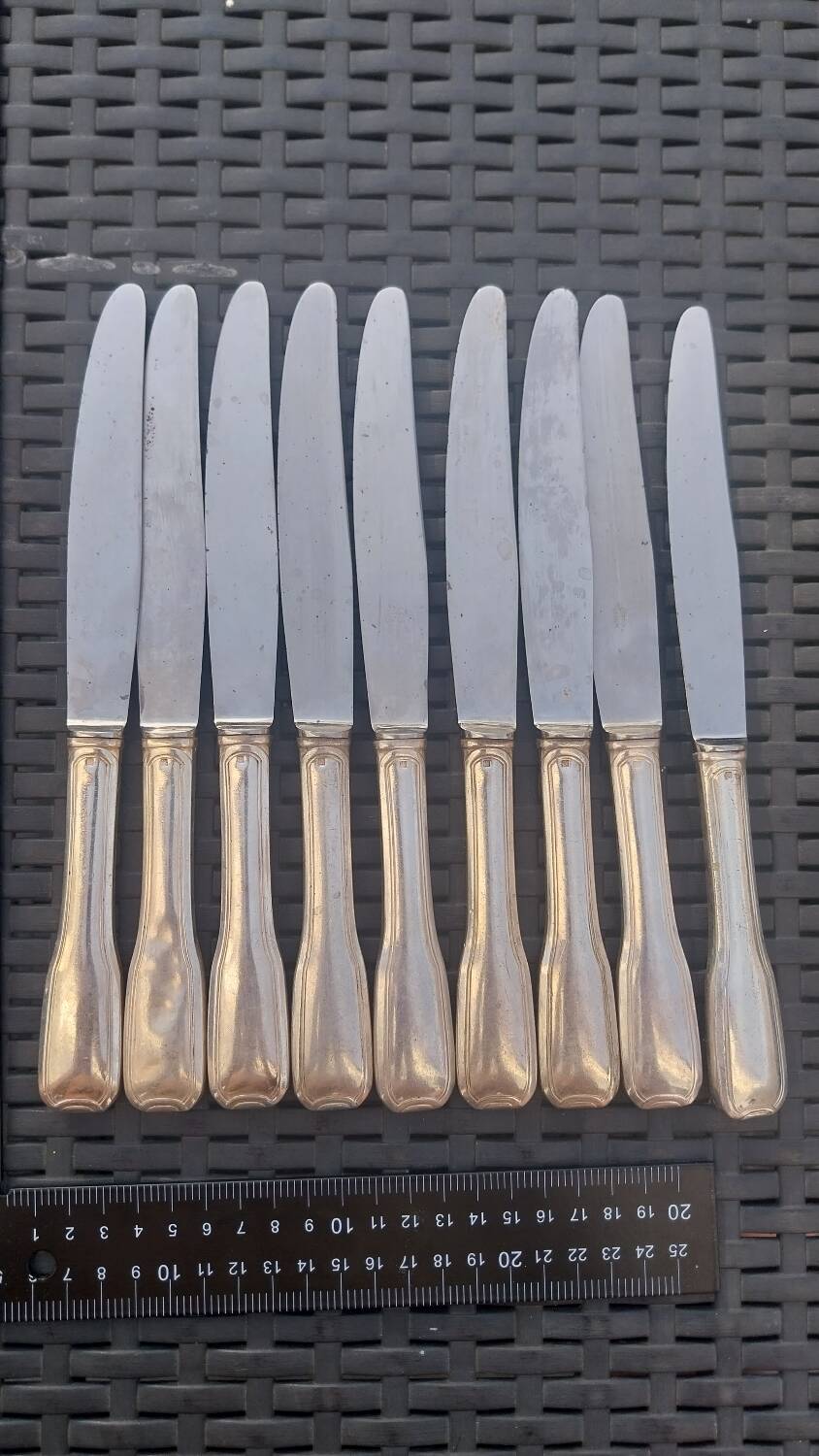 Set of silver metal knives - François Frionet