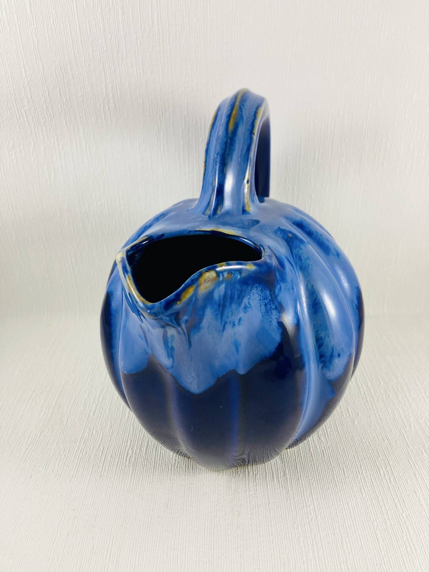 Pichet melon 1,2l grès flammé bleu cobalt alpho 199 - saint-uze vintag