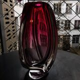 Vase val saint lambert en verre cristal belgian marked