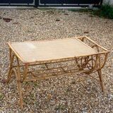 Rectangular coffee table door reviews in vintage rattan and wicker