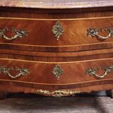 Lady's jump seat commode, curved, Louis XV style made of precious wood.