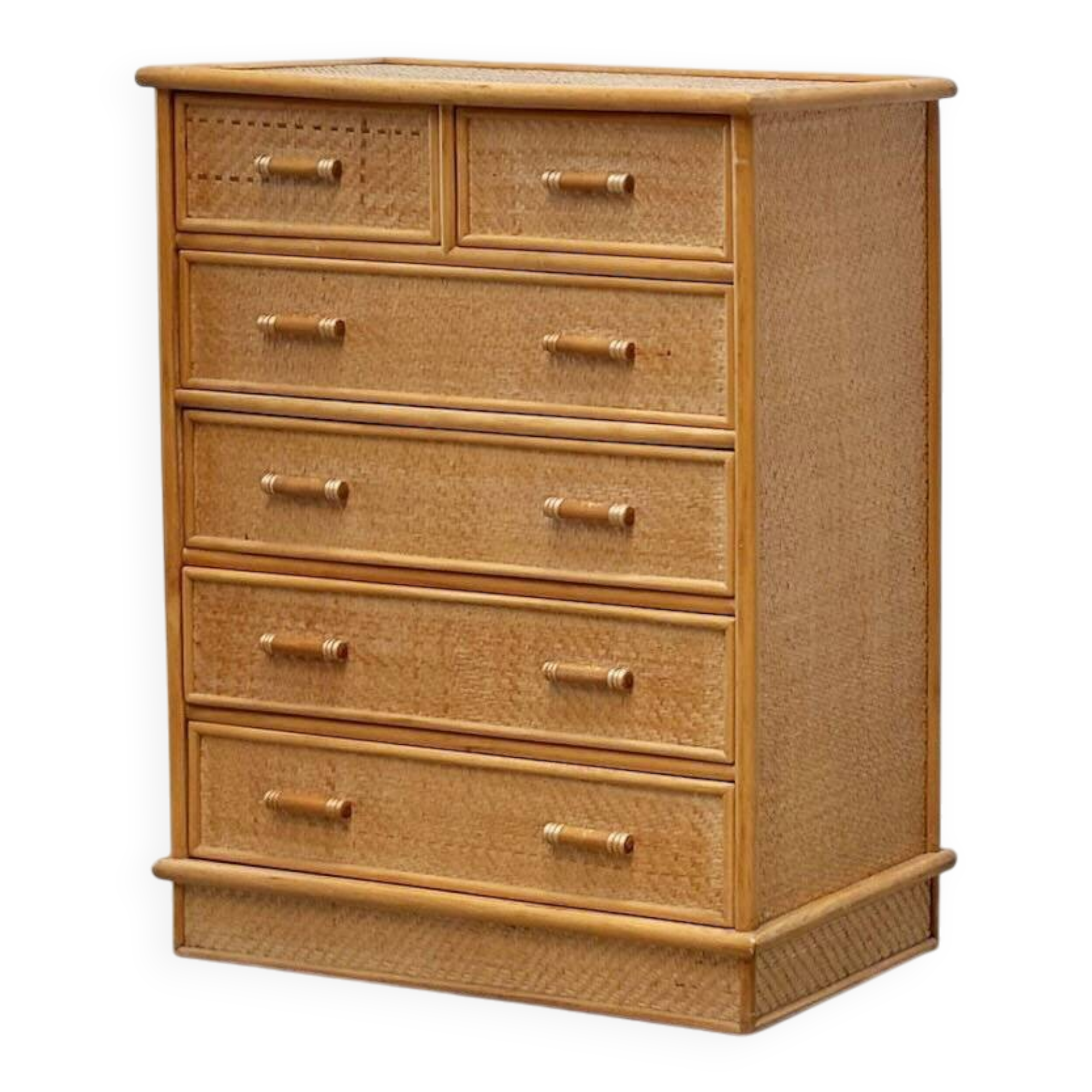 1970s bamboo and rattan cabinet