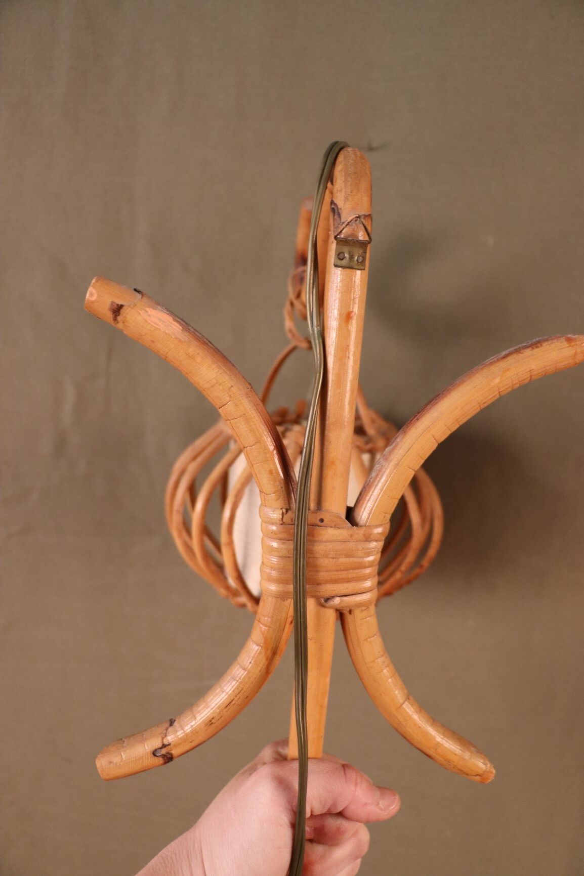 Pair Rotin Murale wall light