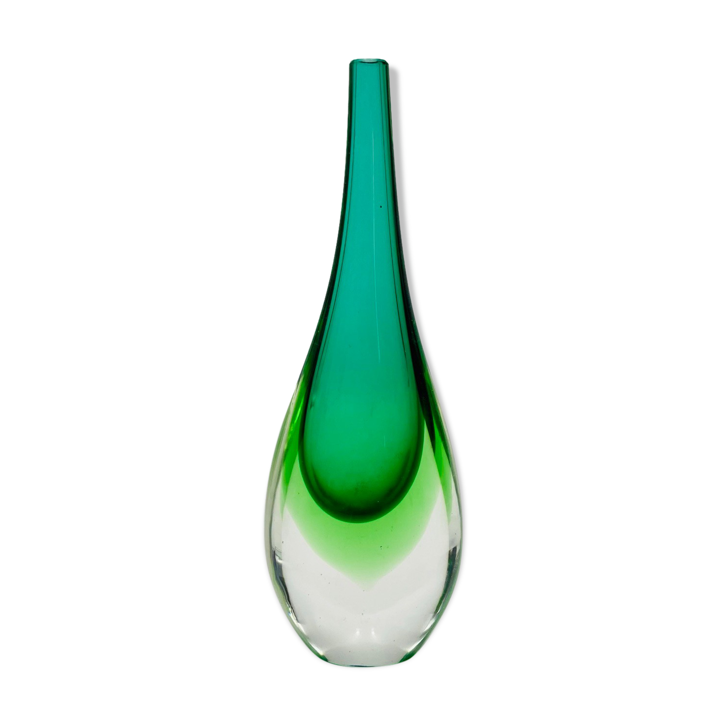 Vase soliflore form drop of water in glass, from Murano, Italy 1970