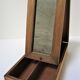 Wooden jewel box with patinated mirror early 20th century