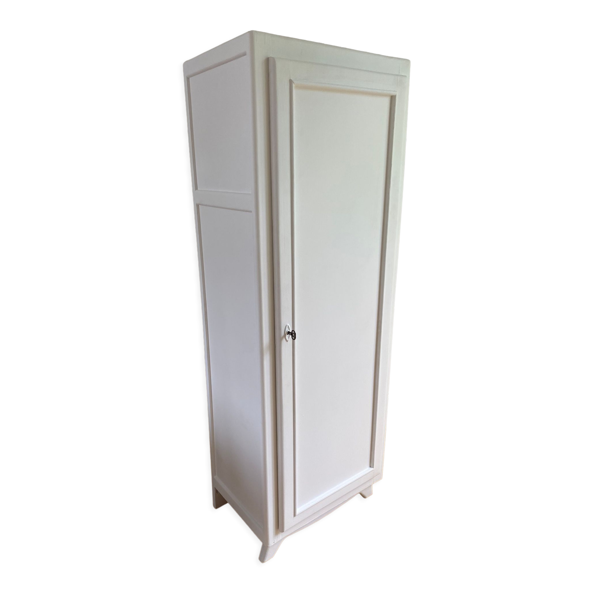 Parisian wardrobe / vintage wardrobe, painted white