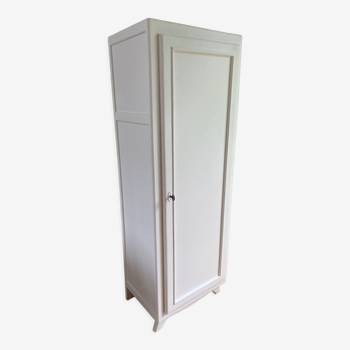 Parisian wardrobe / vintage wardrobe, painted white