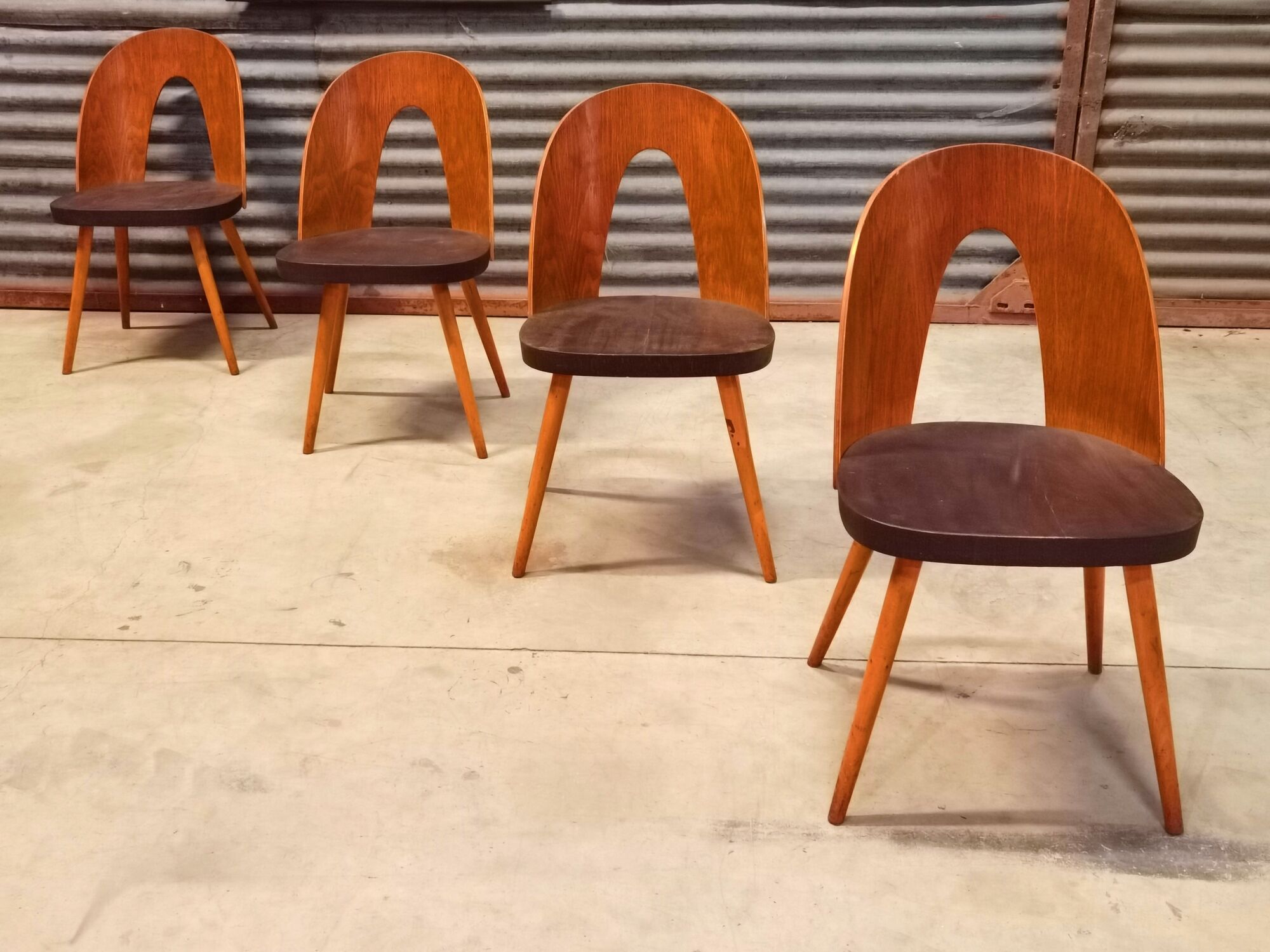 Set of 4 Antonin Suman chairs for Tatra Nabytok 1960