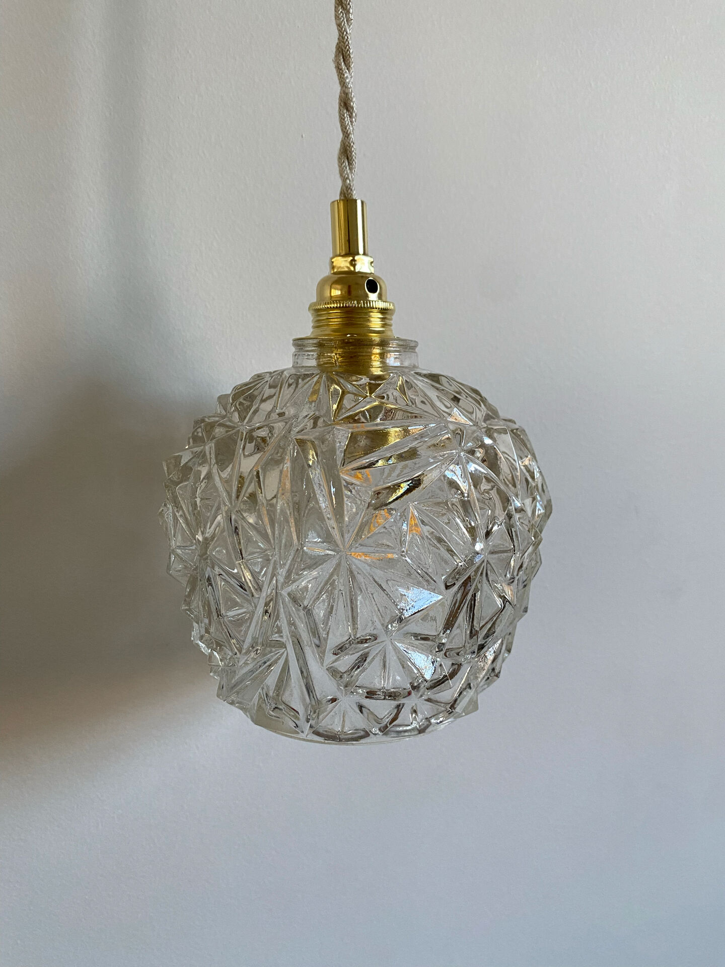 Baladeuse globe vintage en verre 