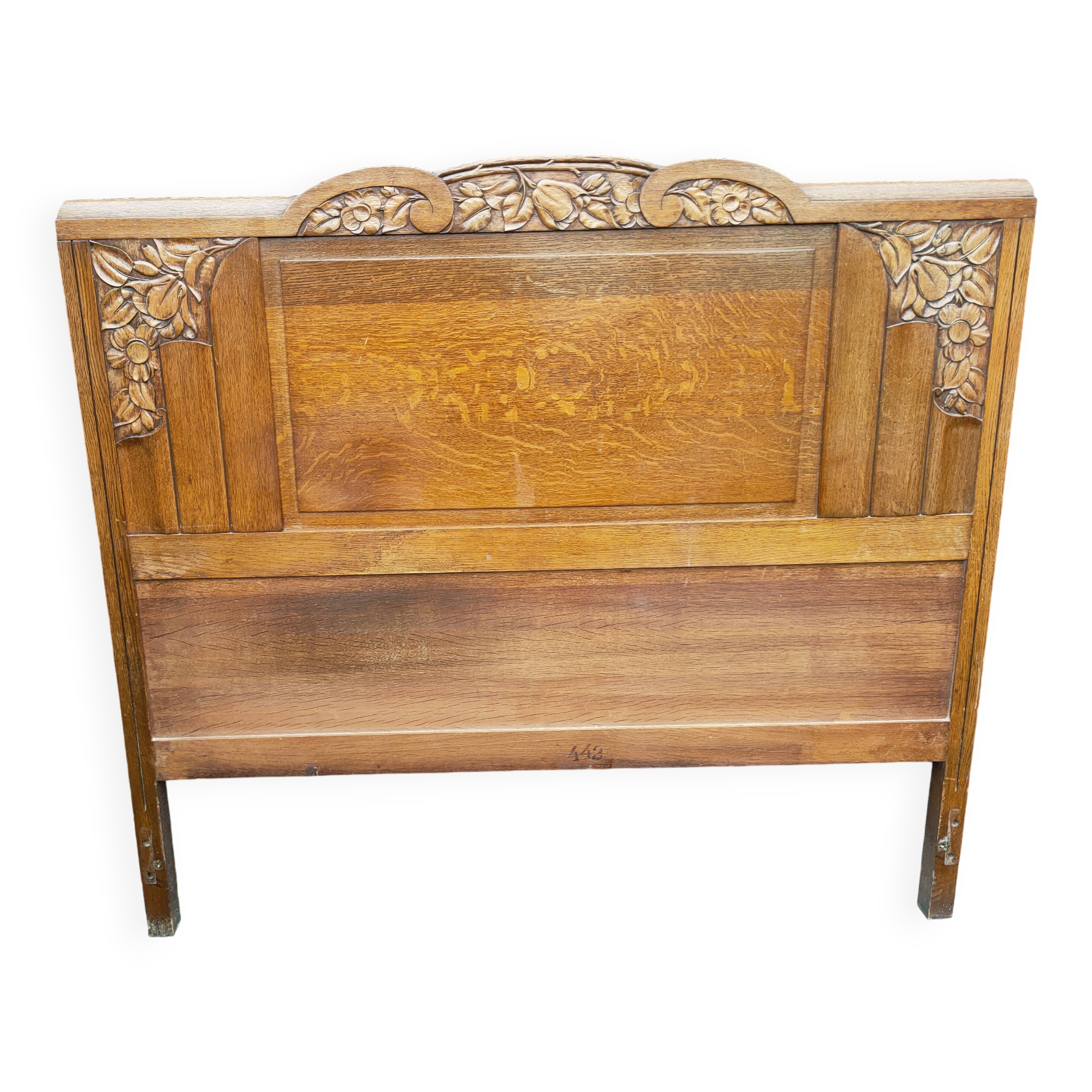 Solid oak headboard, 1920s-30s