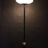 1940s Restored Floor Lamp in Brass Finish with  Glass Shade