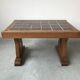Ceramic and oak coffee table, Guillerme and Chambron, circa 1950