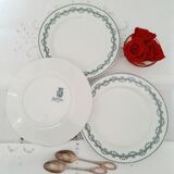 Old dessert plates mismatched in iron earth