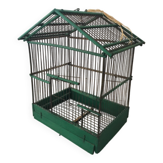 Cage à oiseaux ancienne bois
