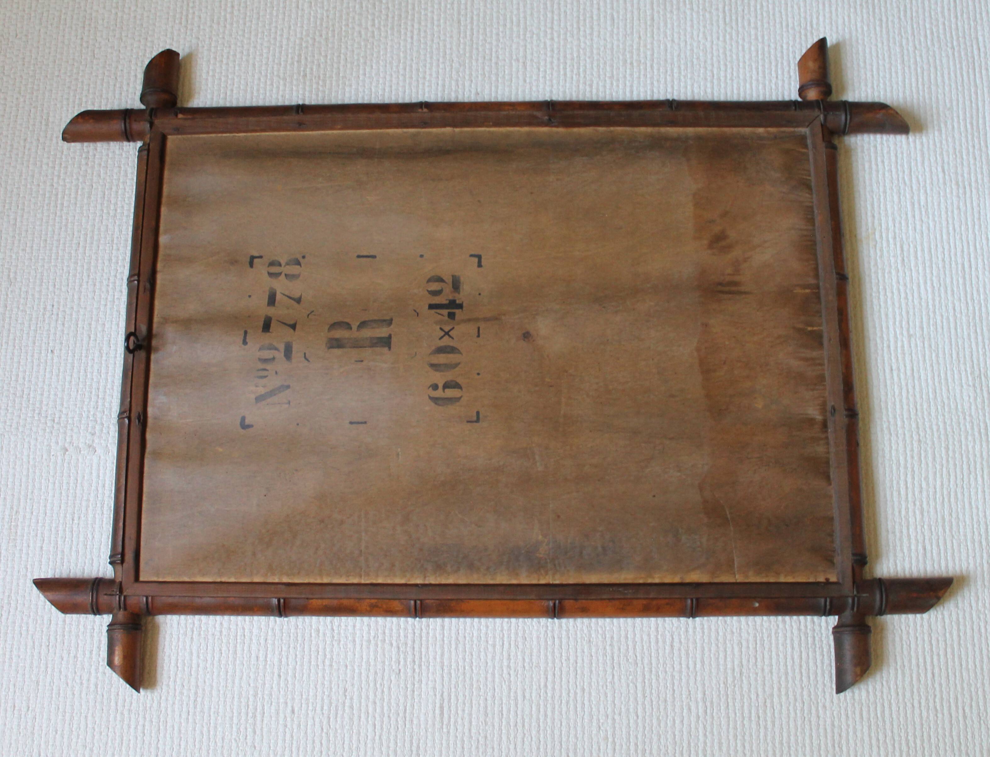 Bamboo mirror 78 x 60 from the 1920s/1930s