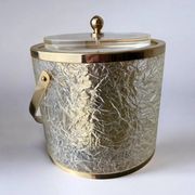 Seau à glace en lucite de style Dior avec pinces, Italie, 1970