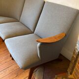 Vintage Scandinavian bench – Karl Sørlie & Sønner – restored, fabric