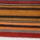 Tapis Kilim turc vintage à rayures vertes et oranges 6x9 174x272 cm SK 2311