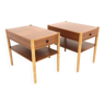 Pair of teak and oak bedside tables, Sweden, 1960