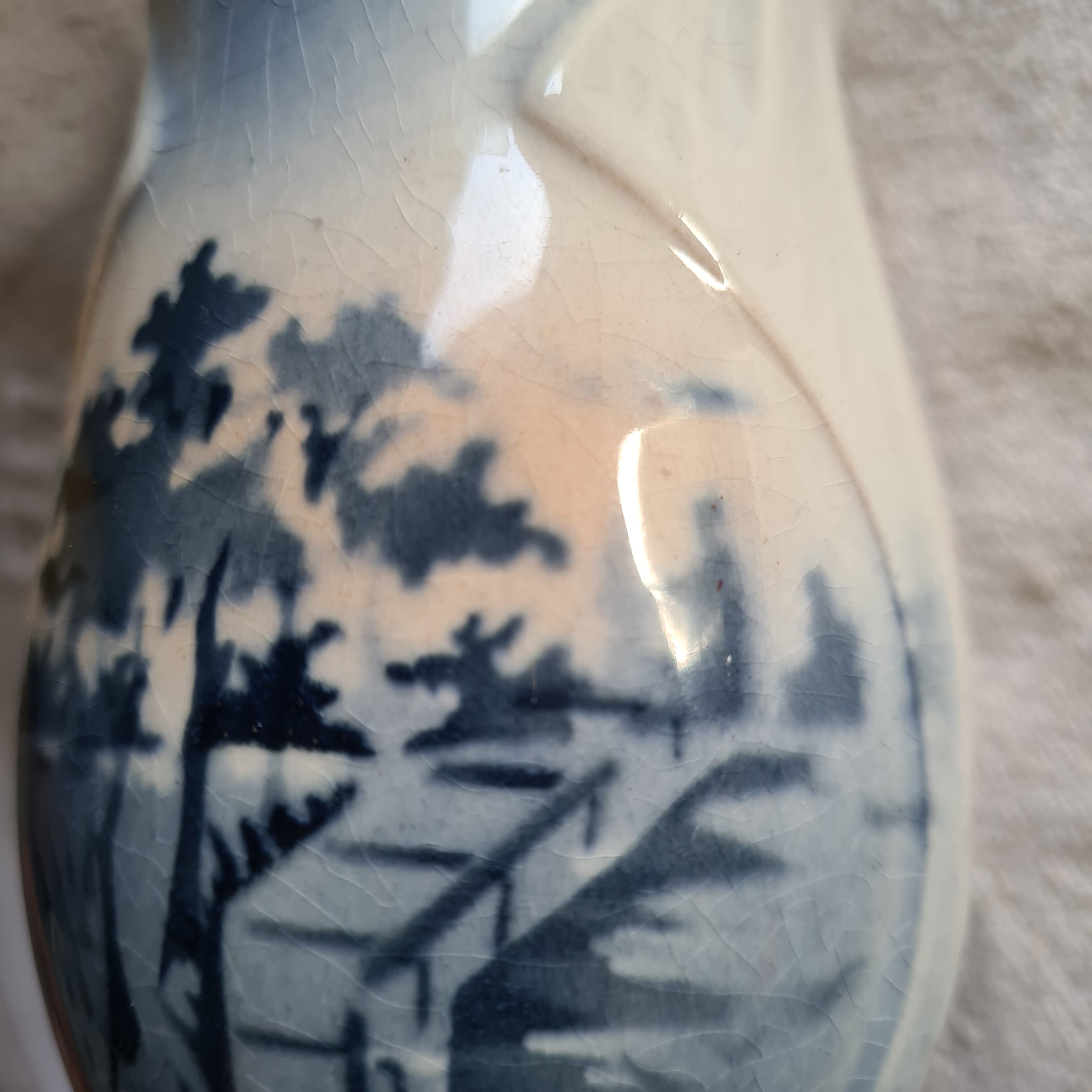 Pair of small Art Nouveau vases from Northern faience with blue decoration