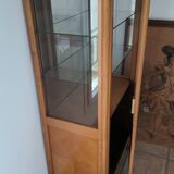 Argentier vitrine ancien en bois massif