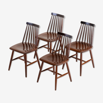 Série de 4 chaises scandinaves vintage