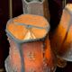 Antique three-light table lamp