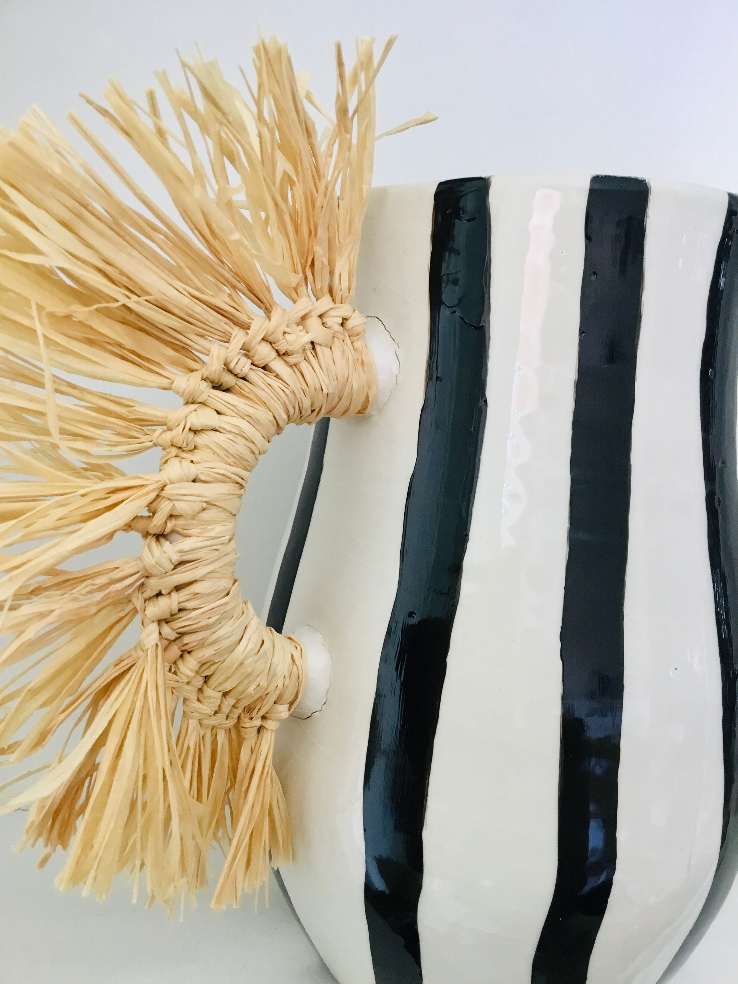 Black and white amphora vase