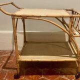 rattan rolling table