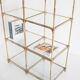 Etagère modulable vintage. Fer  doré et verre. Espagne, années 60.