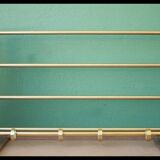 vintage formica and brass coat rack, cloakroom, hooks, hanger, shelf, hooks, coat hooks, decoration