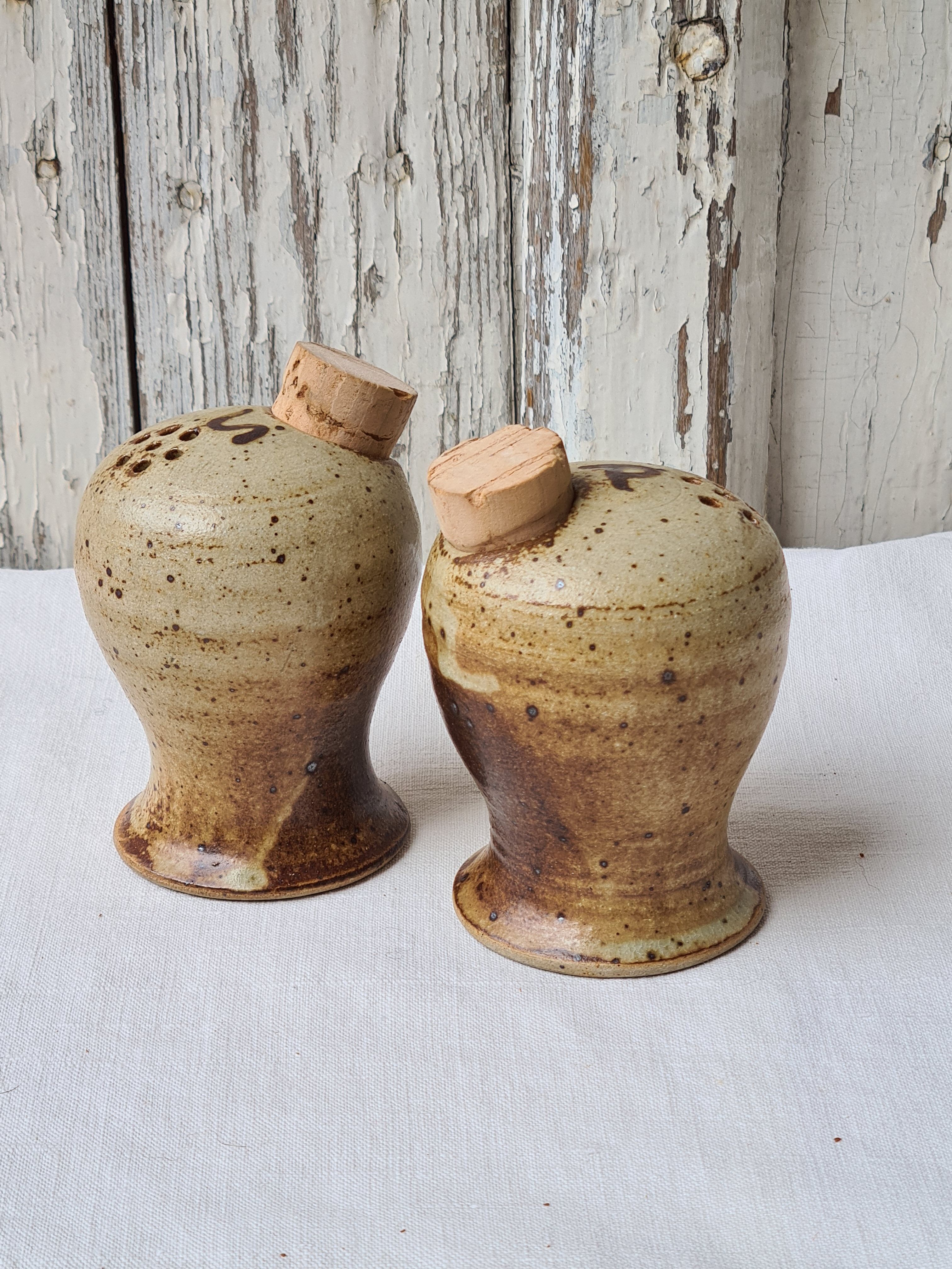 Sandstone salt and pepper shaker