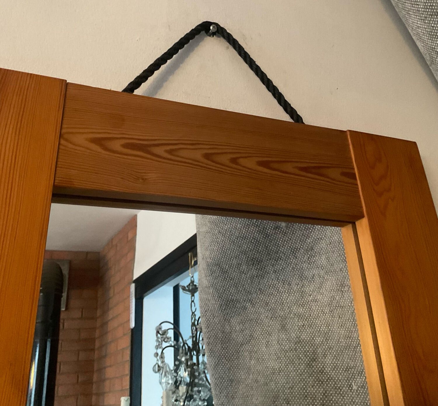 Vintage mirror in solid pine