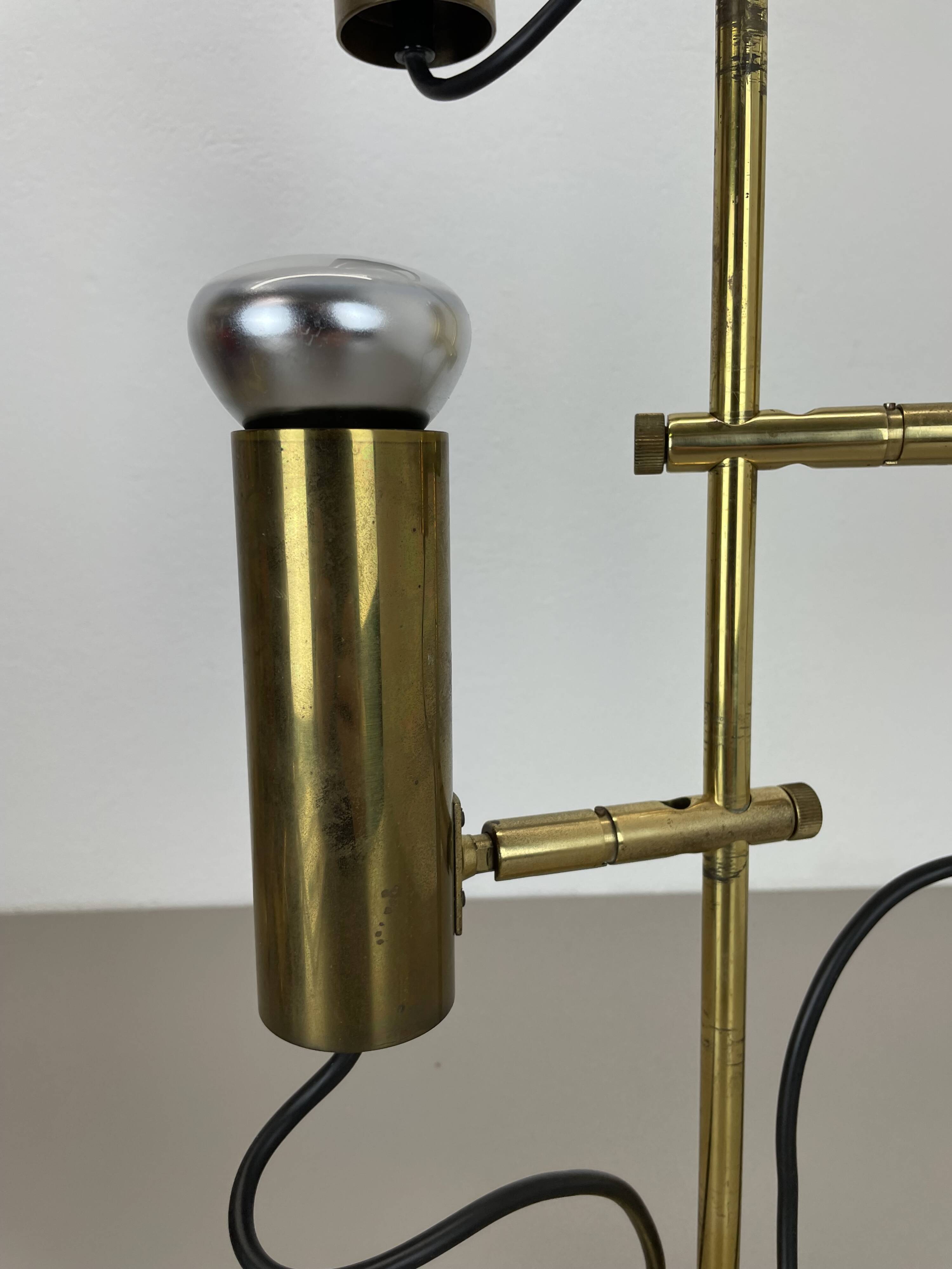 Unique 3-spot brass ceiling light koch and lowy style omi lighting germany, 1970