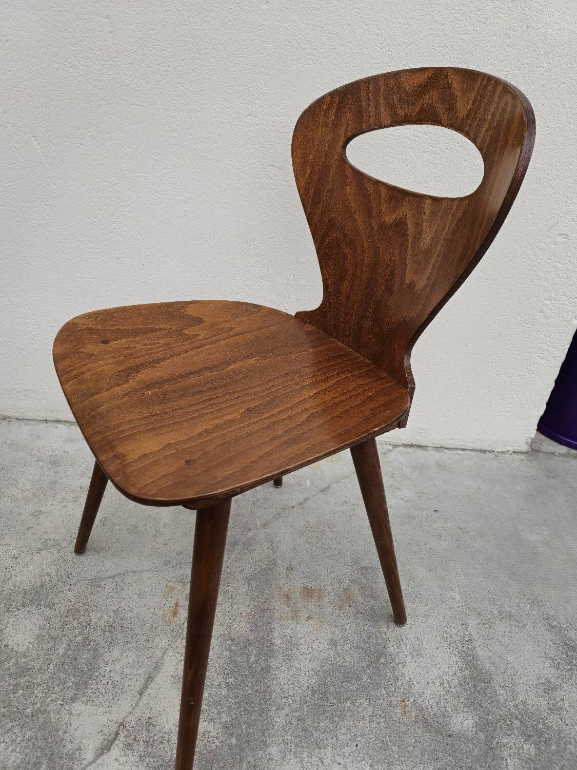Chaise Baumann de bistrot modèle "fourmi" vintage 1950