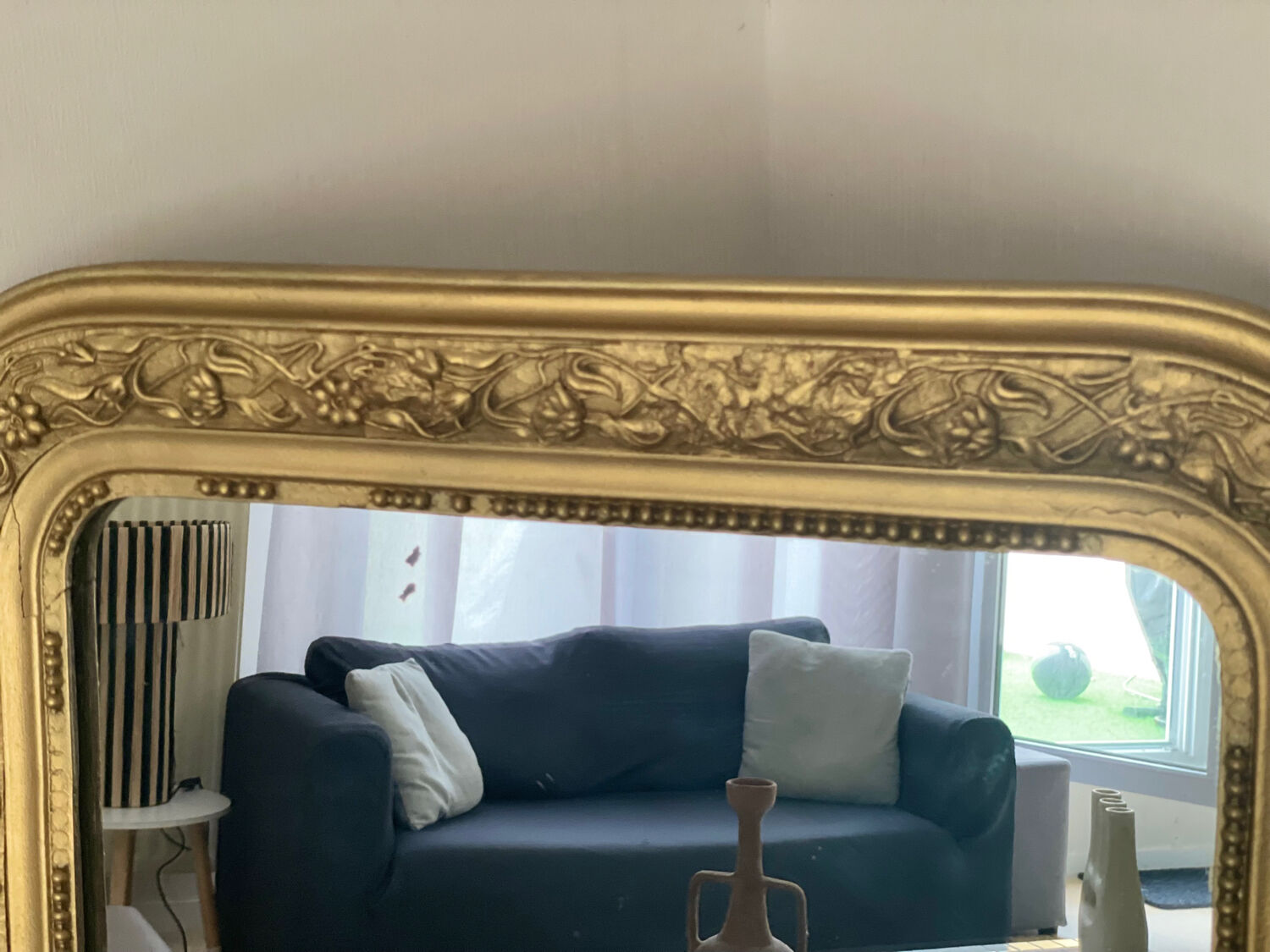 Antique Louis-Philippe carved mirror 90x65 cm