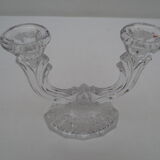 Old two-spoke crystal candle holder