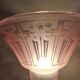 Art deco lamp lampshade pink 1930 with opaque pattern fleural electricity new nf
