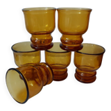 6 Amber Pernod glasses