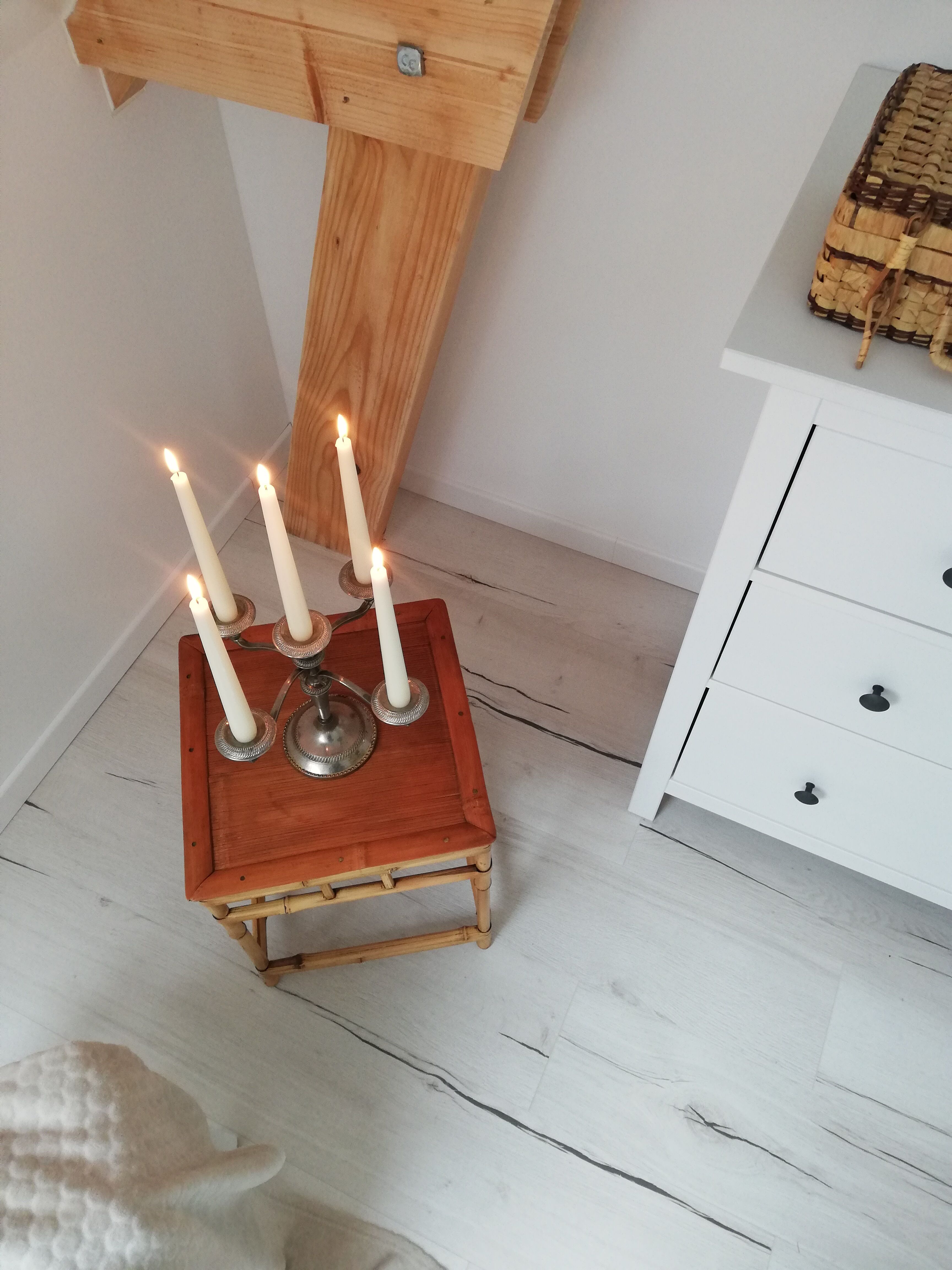 Vintage rattan table