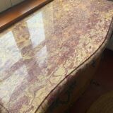 Louis XV chest of drawers with pink marble