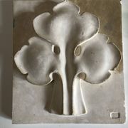 Plâtre mural Trèfle gothique haut relief épreuve de travail 1980