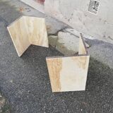 Vintage oval travertine coffee table