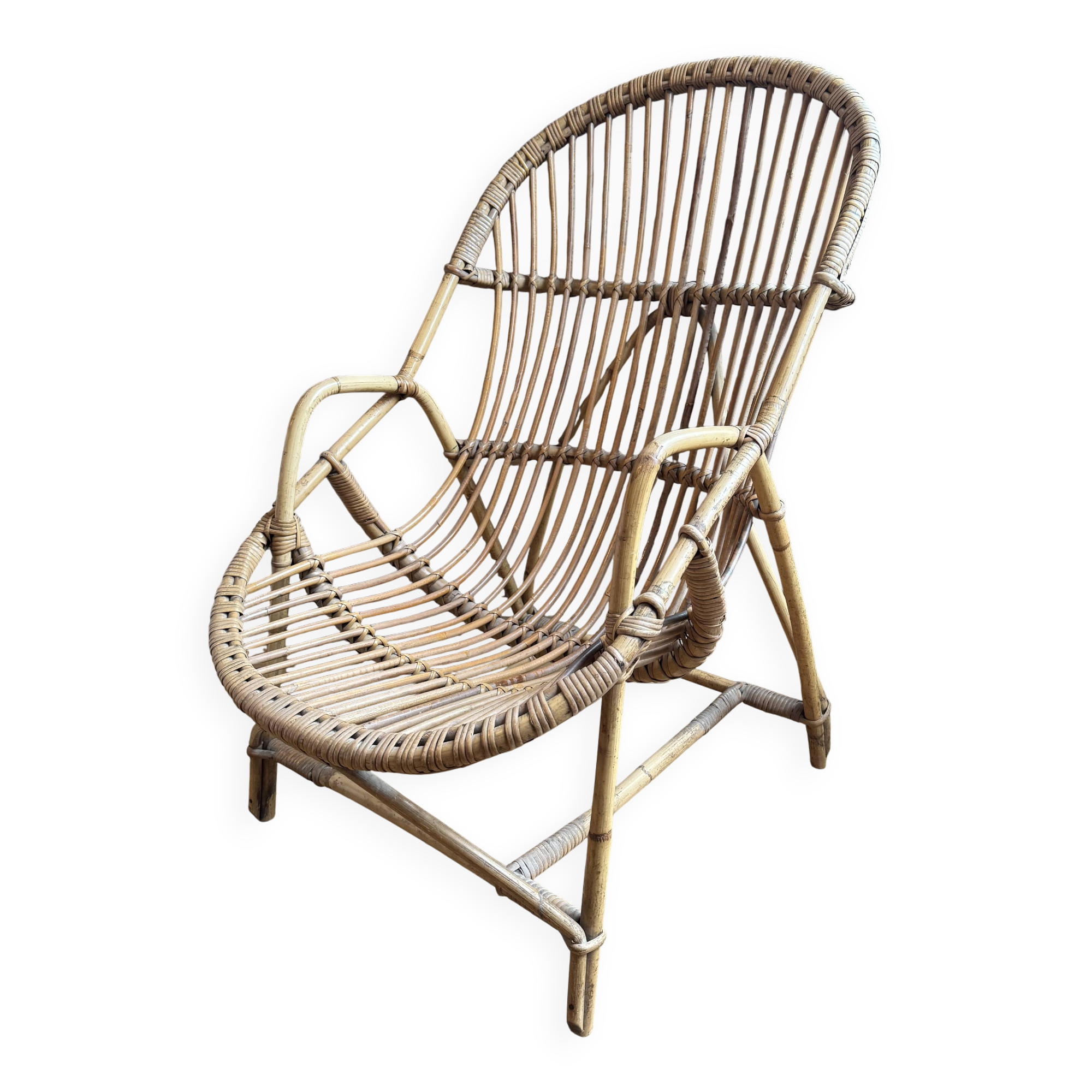 Rattan armchair - authentic vintage charm look
