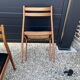 Set de 6 chaises scandinave en teck et cuir noir