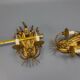 Pair of Hollywood Regency Style Gilt Metal Wheat Sheaf Wall Sconces, 1970s