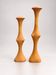 Pair of sculptural turned wood candlesticks – Vintage 1960s-1970s